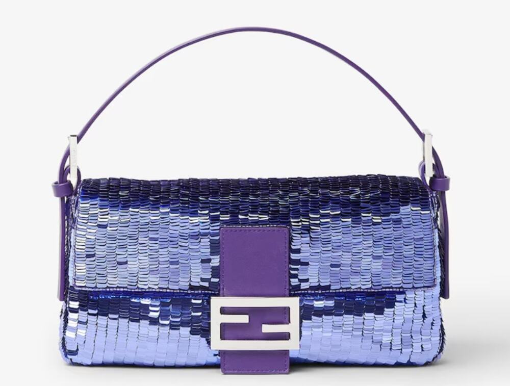 Fendi Baguette 26424 Purple Sequin Bag 2026 Re-Edition NEW $5900